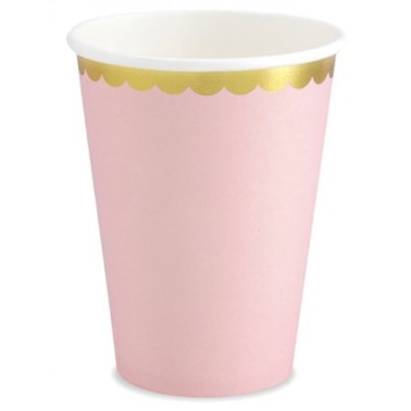 Copos Rosa Ouro 6 Unid