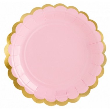 Pratos Rosa Ouro 6 Unid