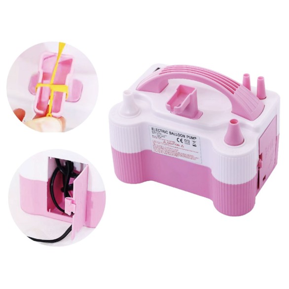 Bomba Electrica Encher Balões Rosa