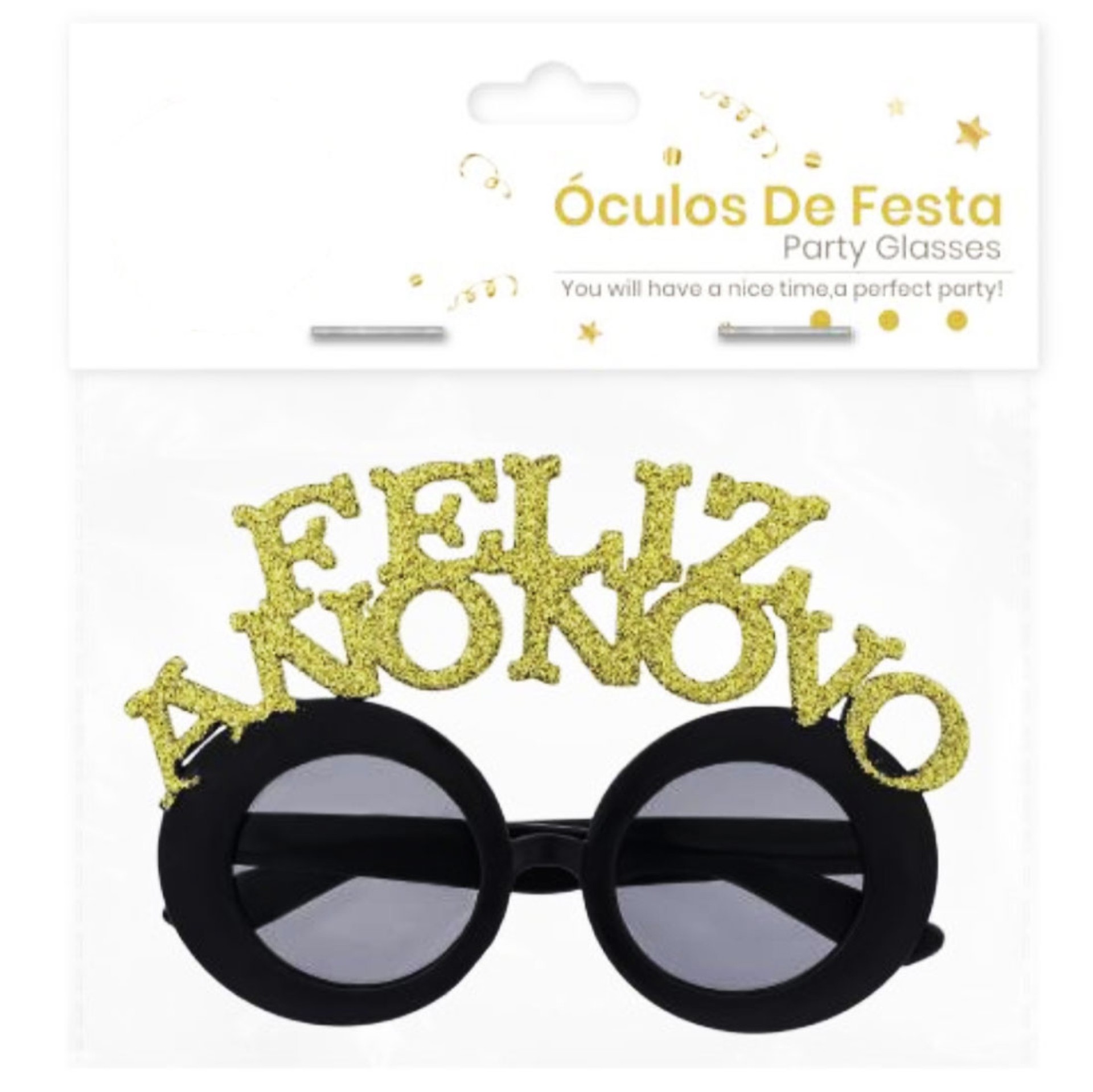 Óculos Feliz Ano Novo Redondos