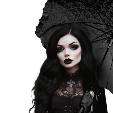 Sombrinha de Renda Negra