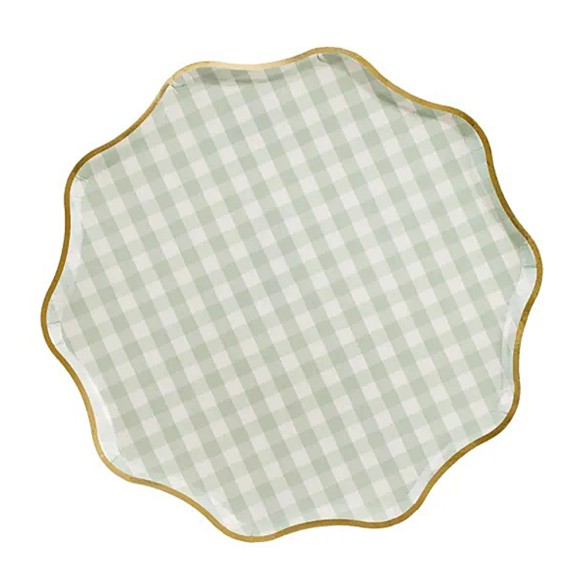 Pratos Xadrez Vichy Verde 6 Unid