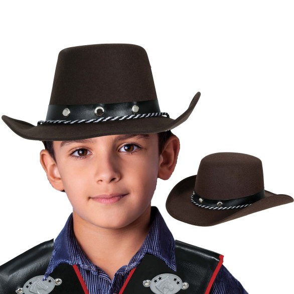 Chap�u Cowboy Castanho Infantil