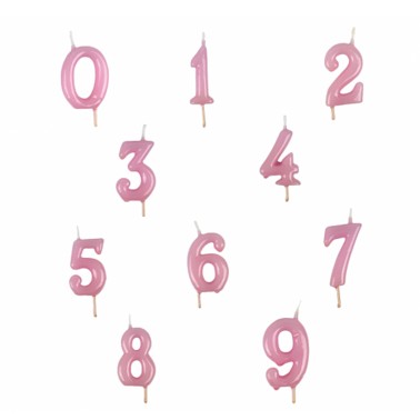 Vela de Anivers�rio N�mero Rosa Pastel