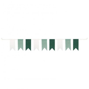 Bandeirolas em Feltro Verde e Branco