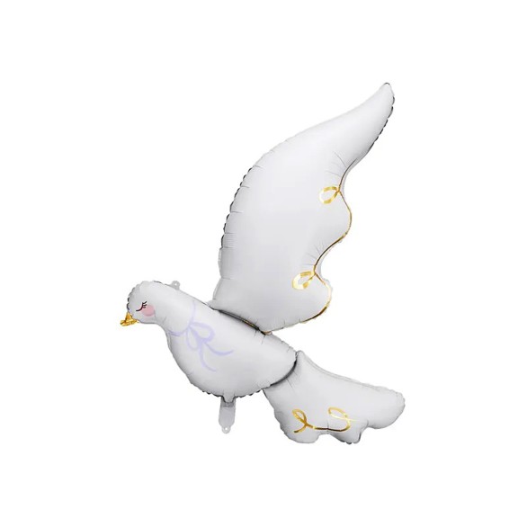 Balão Pomba Branca e Dourada