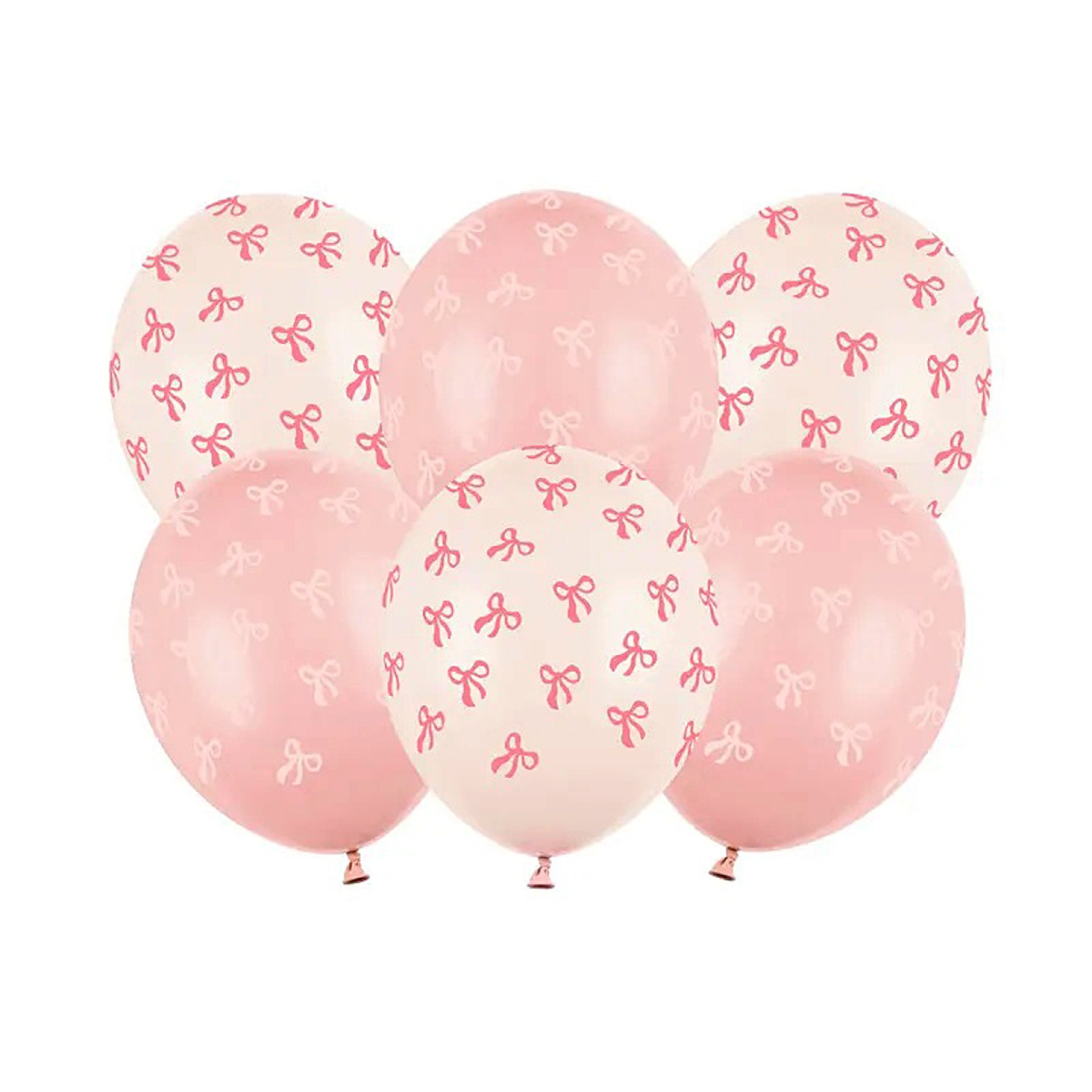 Balões Laços Rosa e Branco 6 Unid
