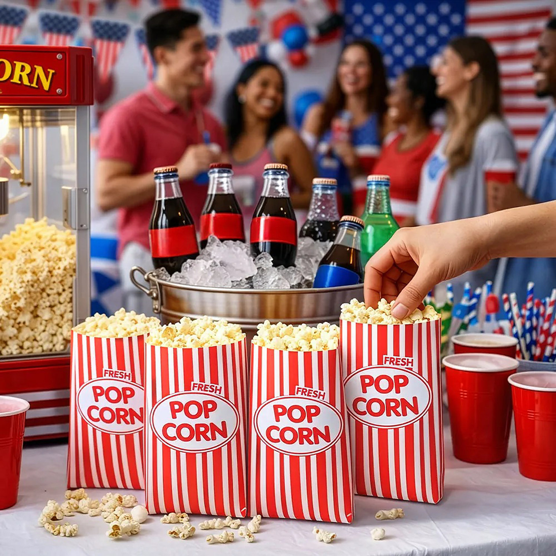 Saquinhos Popcorn as Riscas 8 Unid