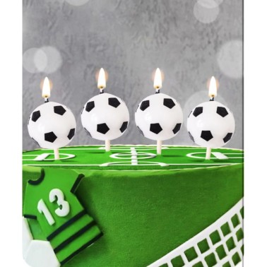 Velas Aniversário Bola de Futebol 4 Unid Velas Aniversário Bola de Futebol 4 Unid