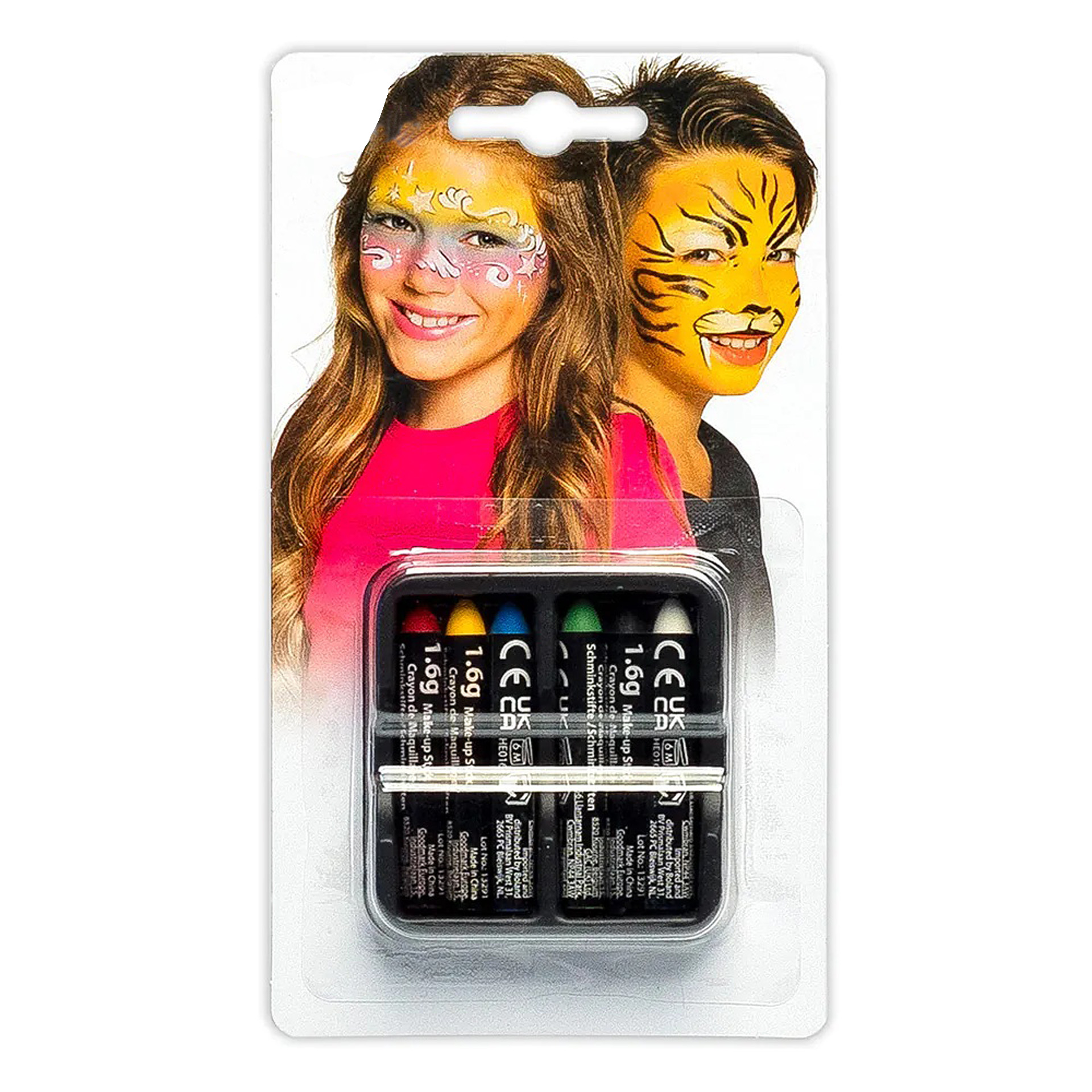 Caixa 6 Lápis Cor Pintura Facial