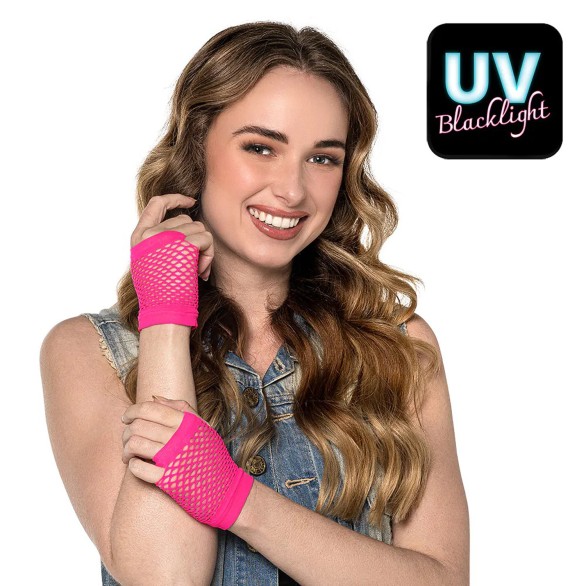 Luvas de Rede Curtas Rosa