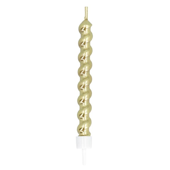 Velas Swirl Douradas 6 Unids