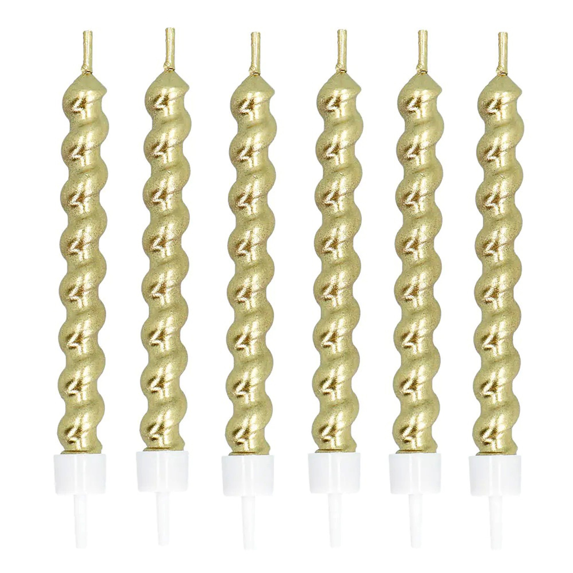 Velas Swirl Douradas 6 Unids