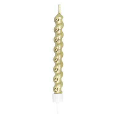 Velas Swirl Douradas 6 Unids