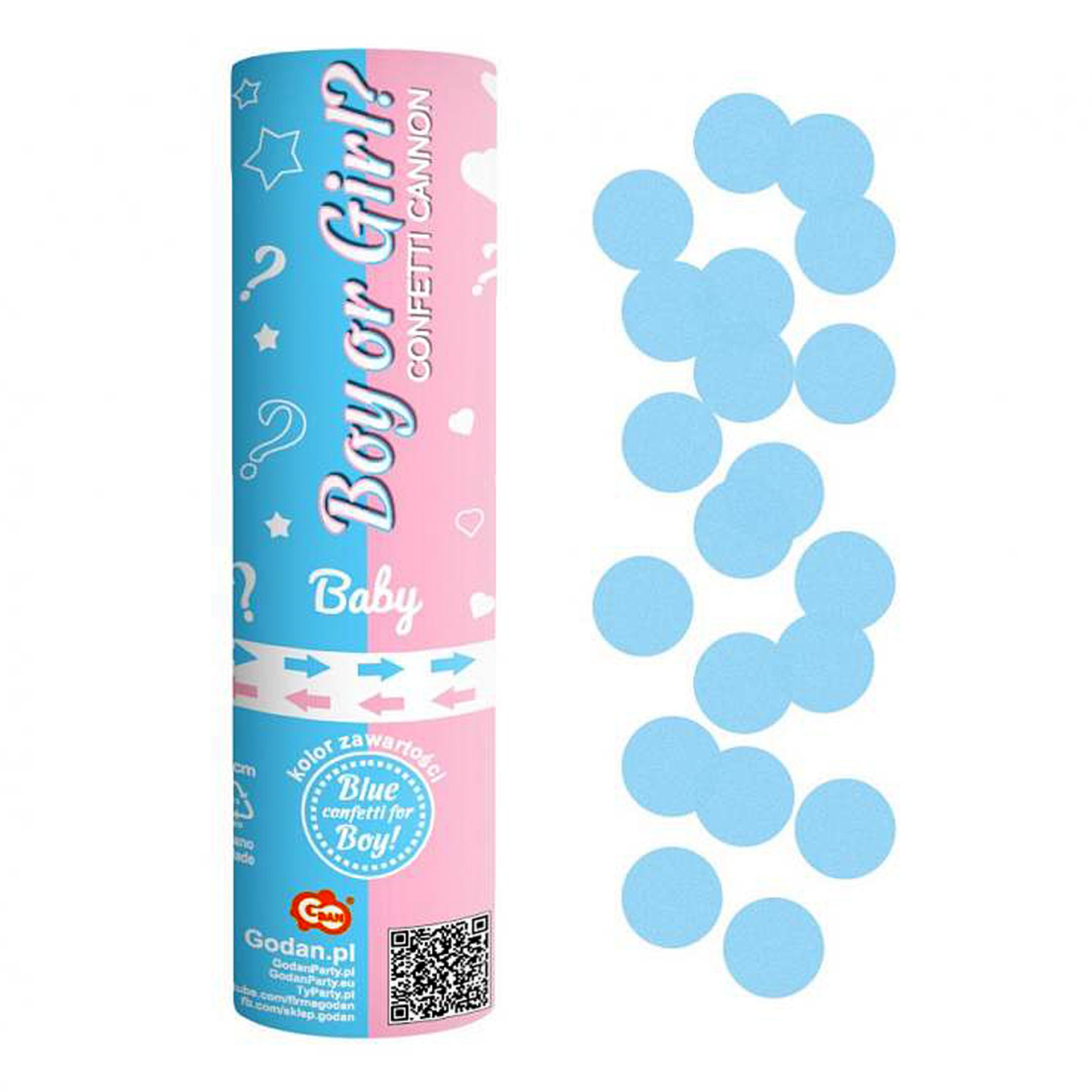 Lança Confettis Azul Menino