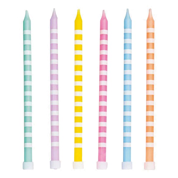 Velas Riscas Pastel 12 Unids