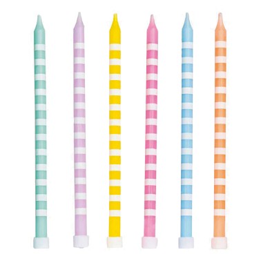 Velas Riscas Pastel 12 Unids