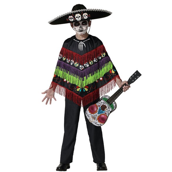 Poncho Menino Dia de los Muertos
