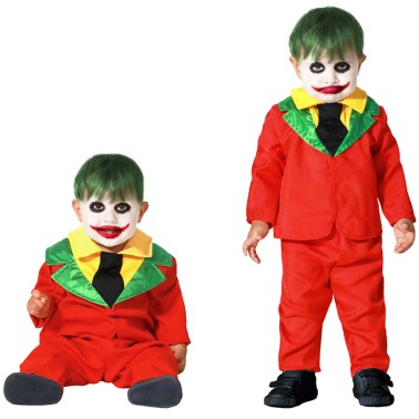 Fato Palha�o Joker Vermelho Menino