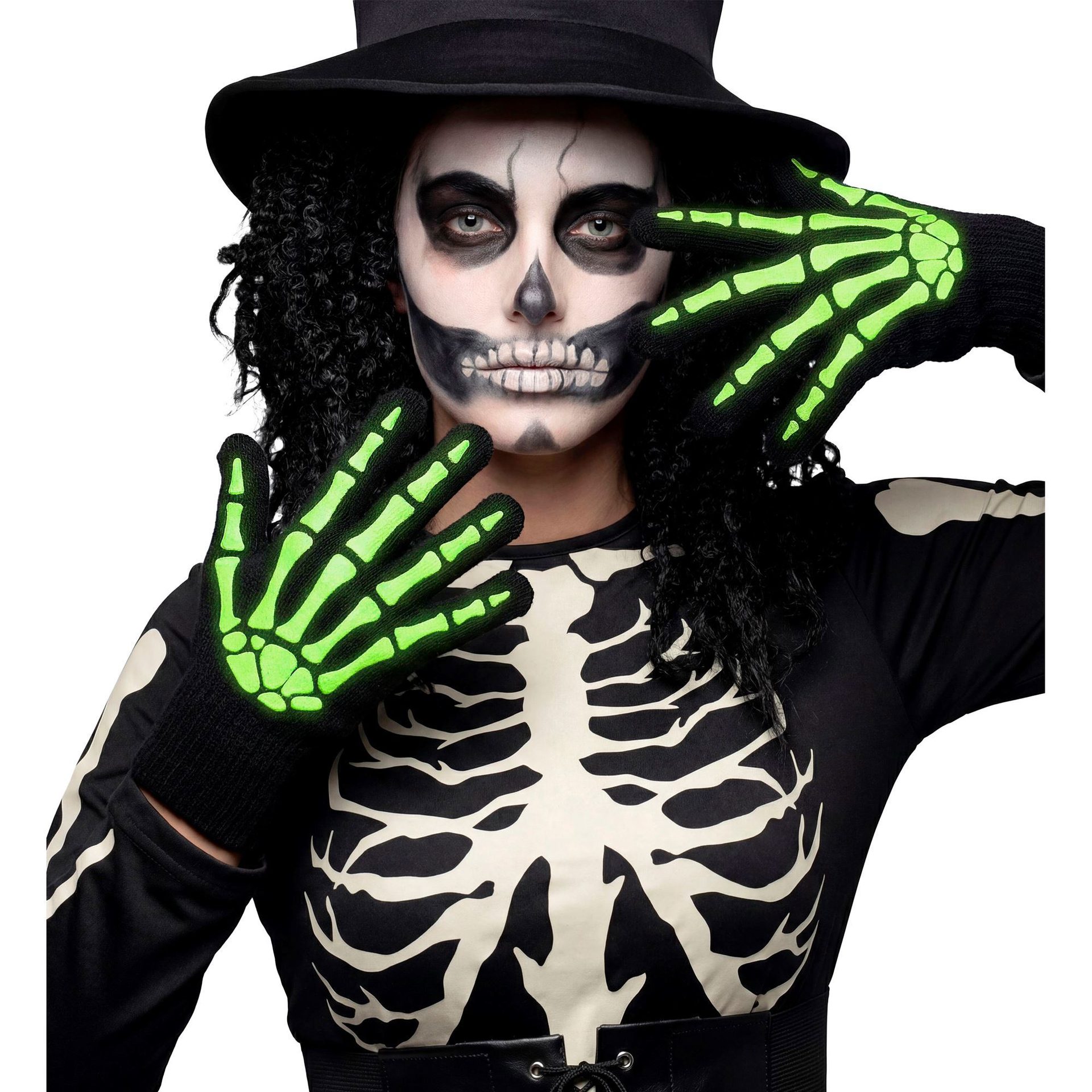 Luvas Esqueleto Glow in the Dark