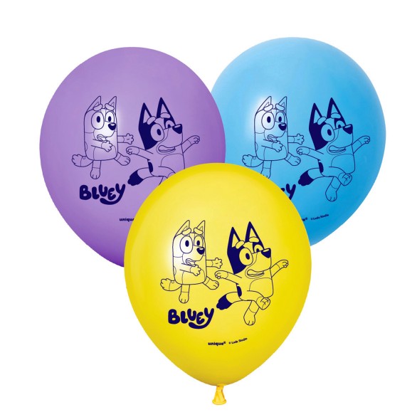 Balões Latex Bluey e Bingo 6 Unid