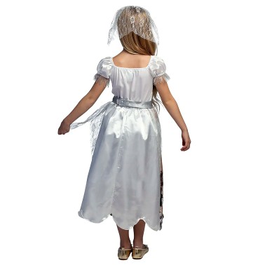 Fato Noiva Fantasma de Halloween Menina