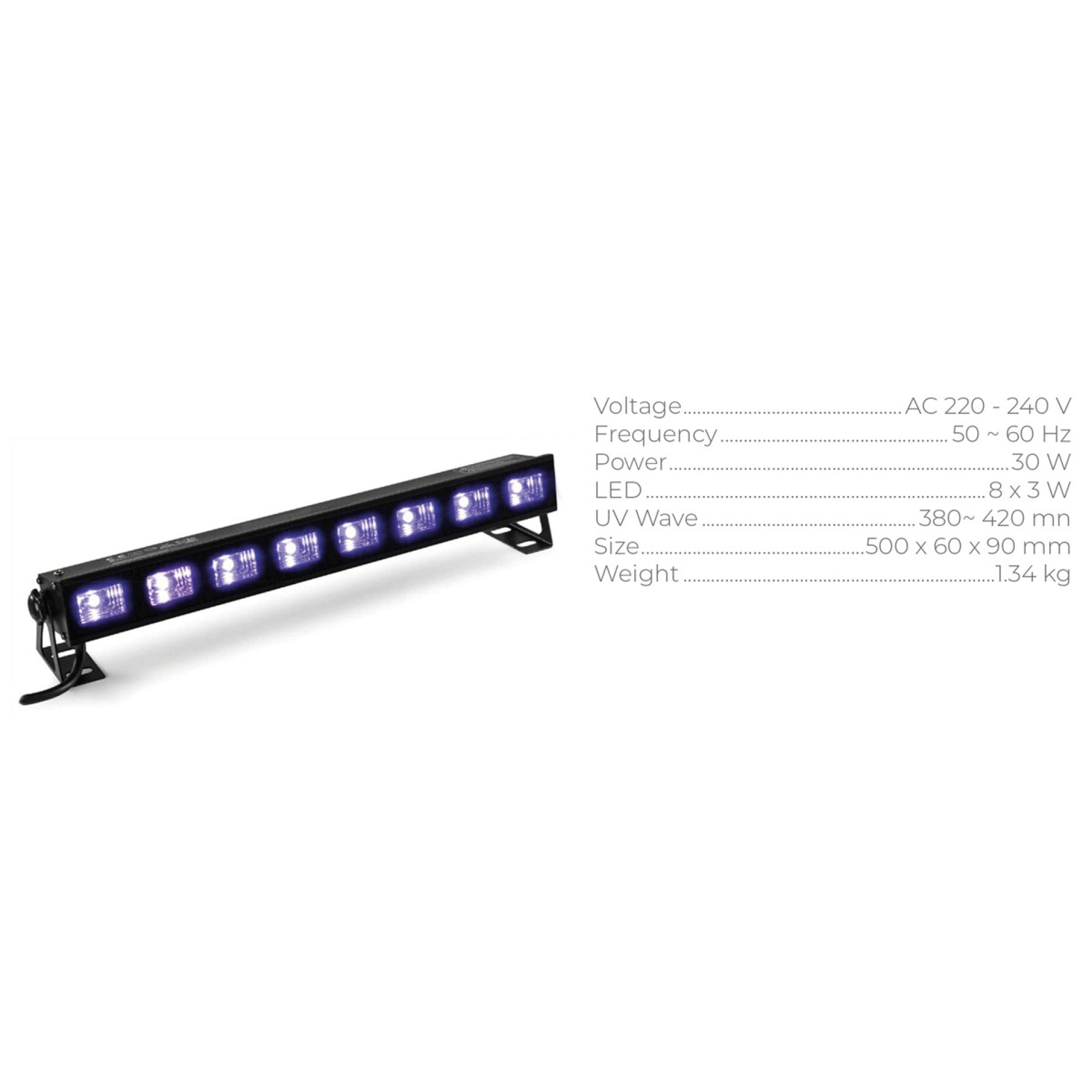 Projector de Luz negra 8 Leds UV