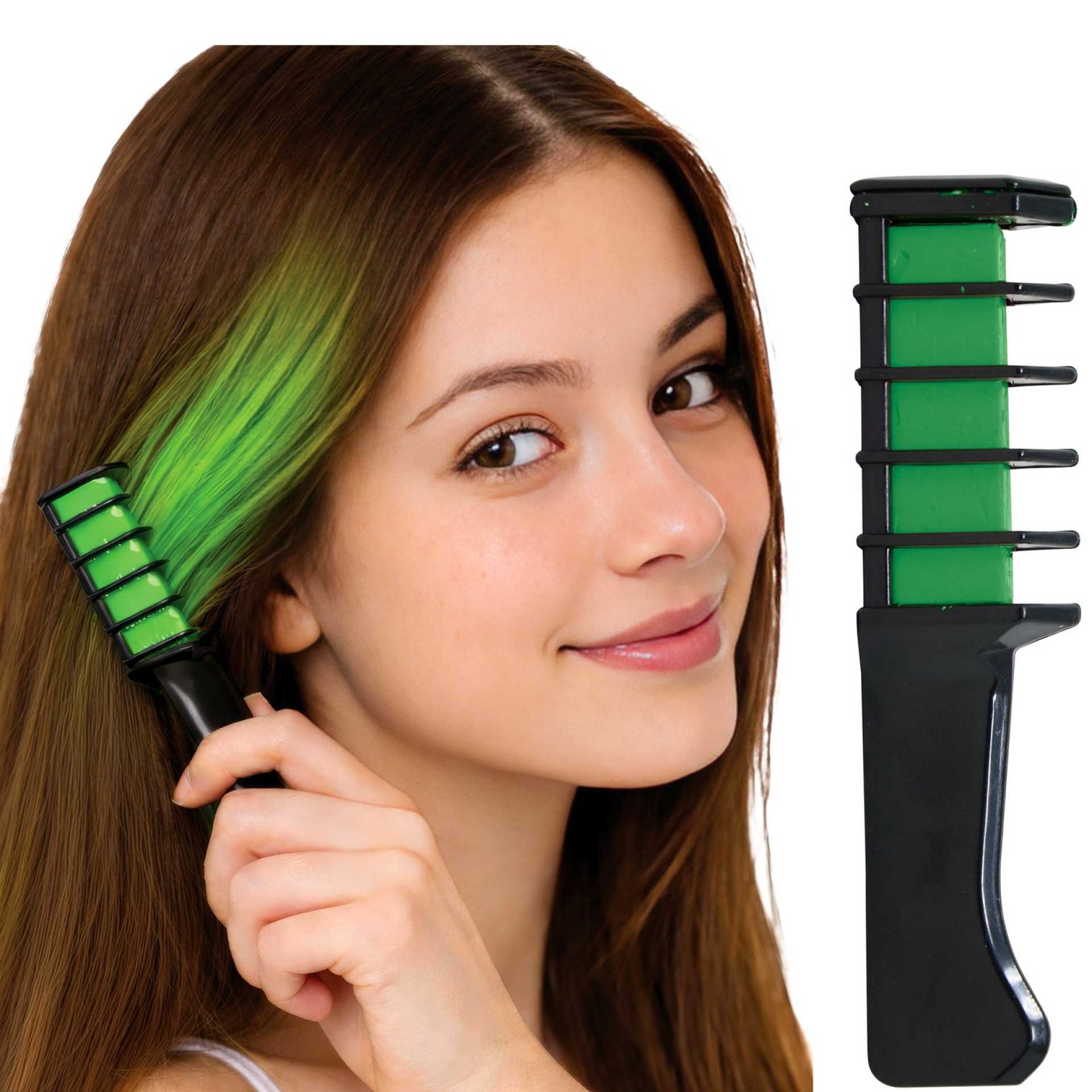 Pente Pinta Cabelo Madeixas Verdes