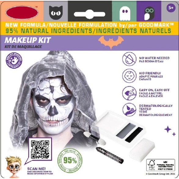 Kit Maquilhagem Esqueleto de Halloween